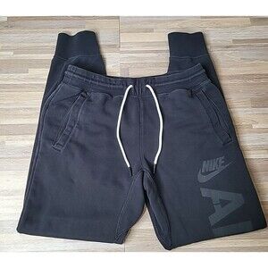 Nike AF-1 Spell Out Men's Medium Black Joggers Sweatpants Swoosh Streetwear‎